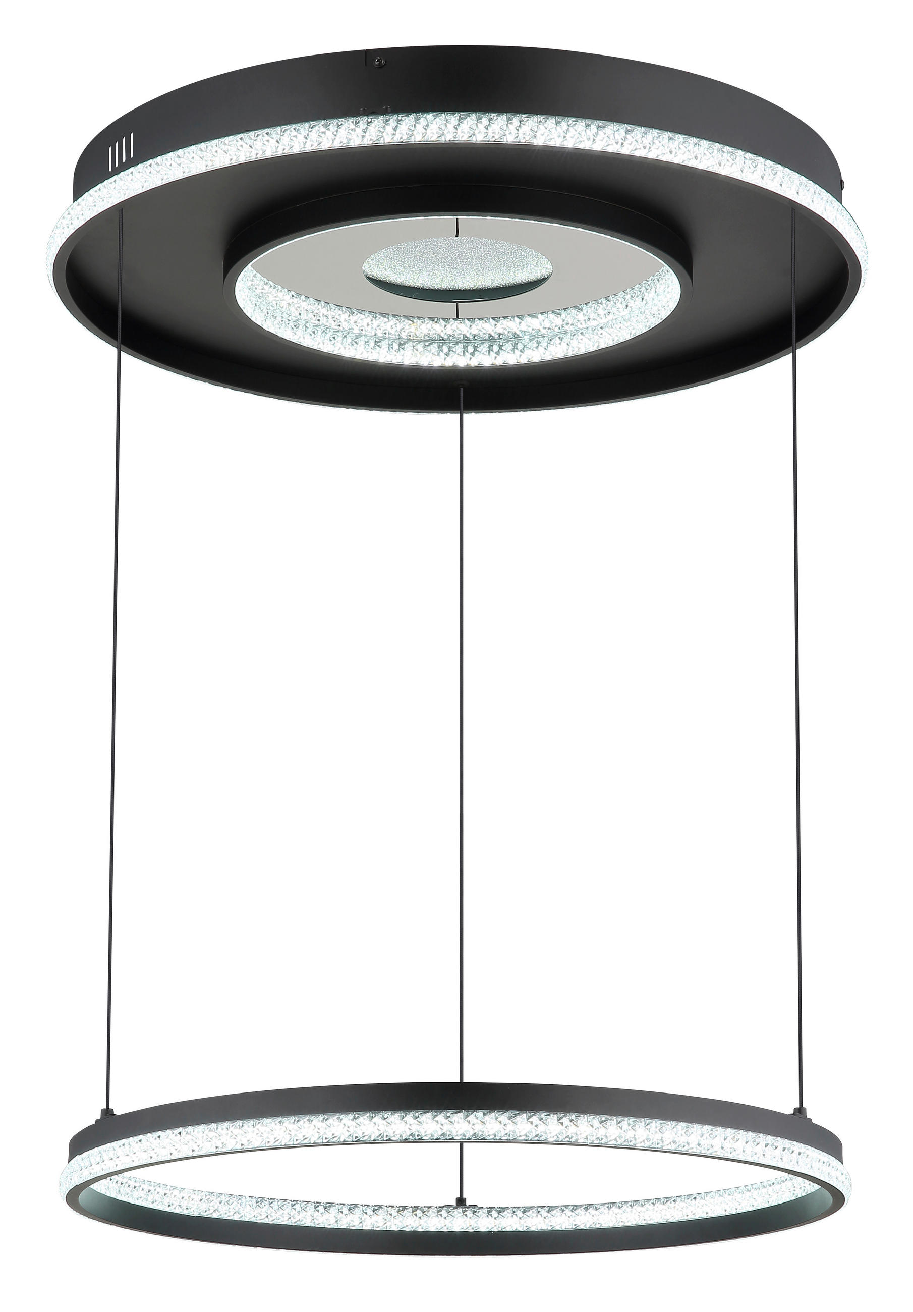 LED-HÄNGLAMPA MARSH 60/12-120 cm  - klar/svart, Design, metall/plast (60/12-120cm) - Globo