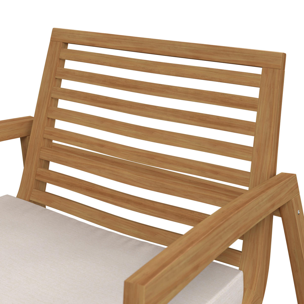 LOUNGEGARNITUR Teakholz Hartholz  - Beige/Naturfarben, Natur, Holz/Textil (138/73/71cm) - Ambia Garden