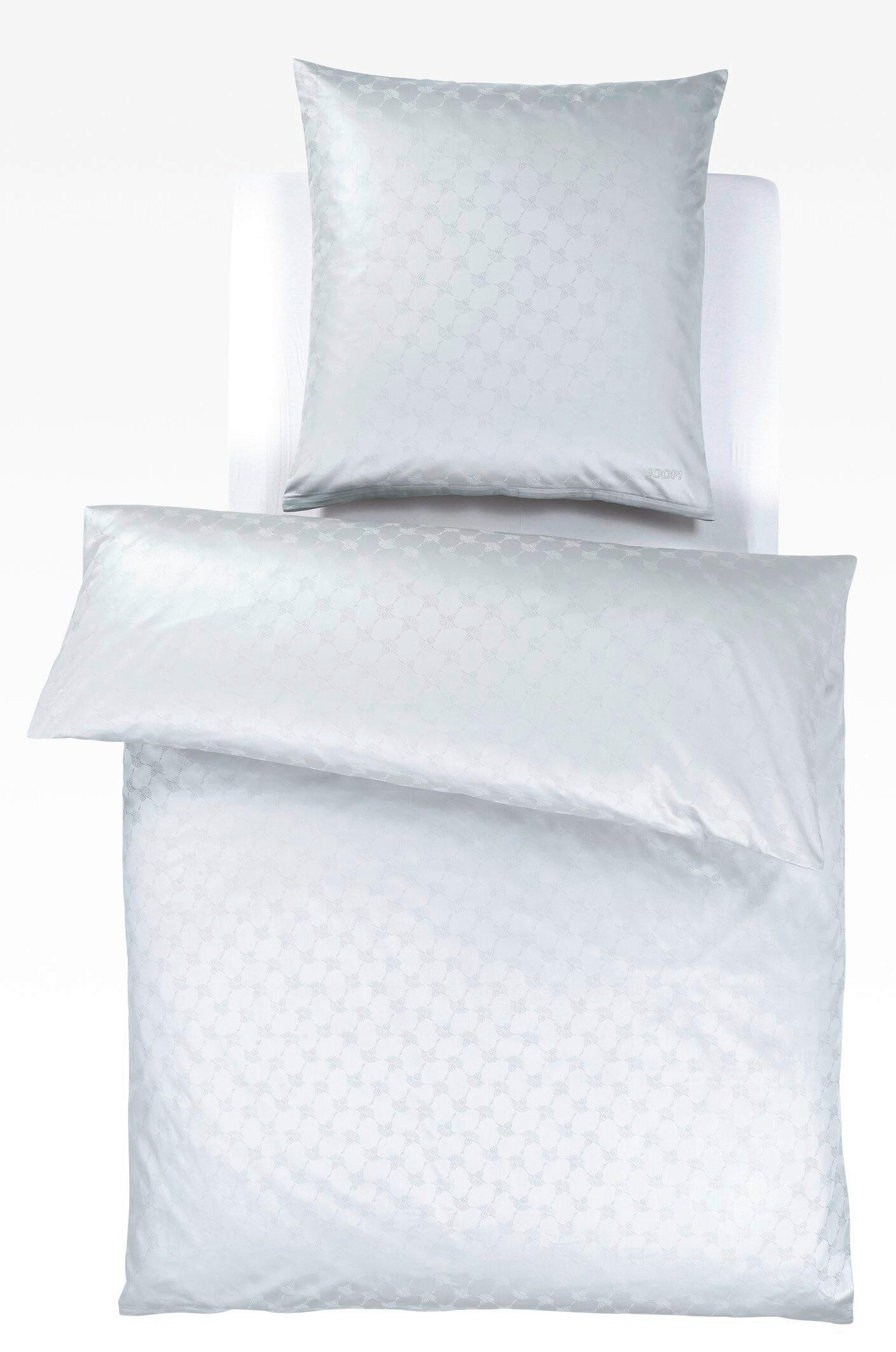 BETTWÄSCHE Cornflower Jacquard, Makosatin 155/220 cm  - Silberfarben/Hellgrau, Basics, Textil (155/220cm) - Joop!