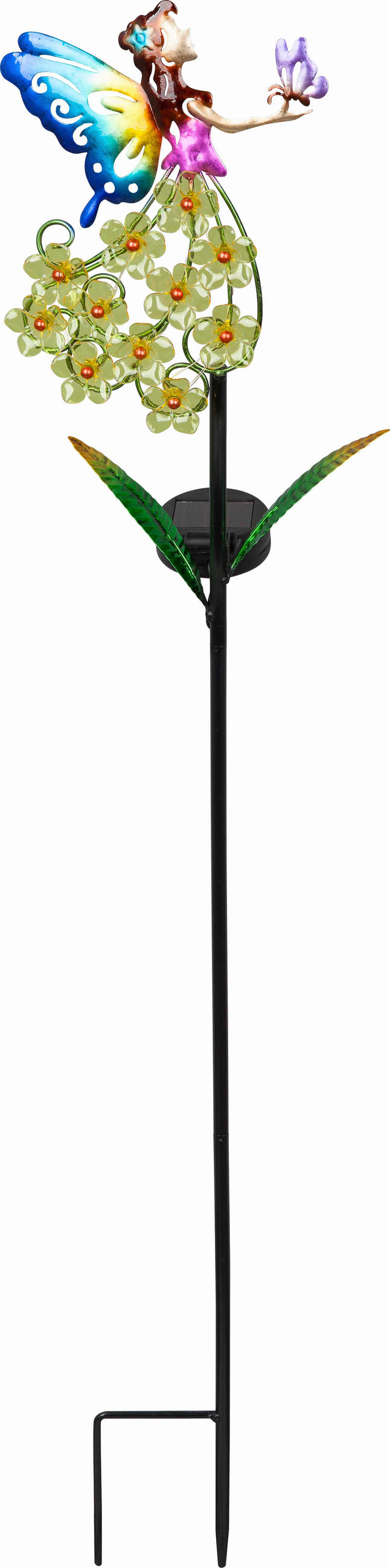 SOLARLEUCHTE Chrysatheme 14/6/86 cm  - Blau/Pink, Design, Kunststoff/Metall (14/6/86cm) - Ambia Garden