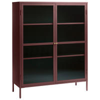 HÖG BYRÅ guldfärgad, vinröd  110/140/40 cm  - vinröd/guldfärgad, Design, metall/glas (110/140/40cm) - Lomoco