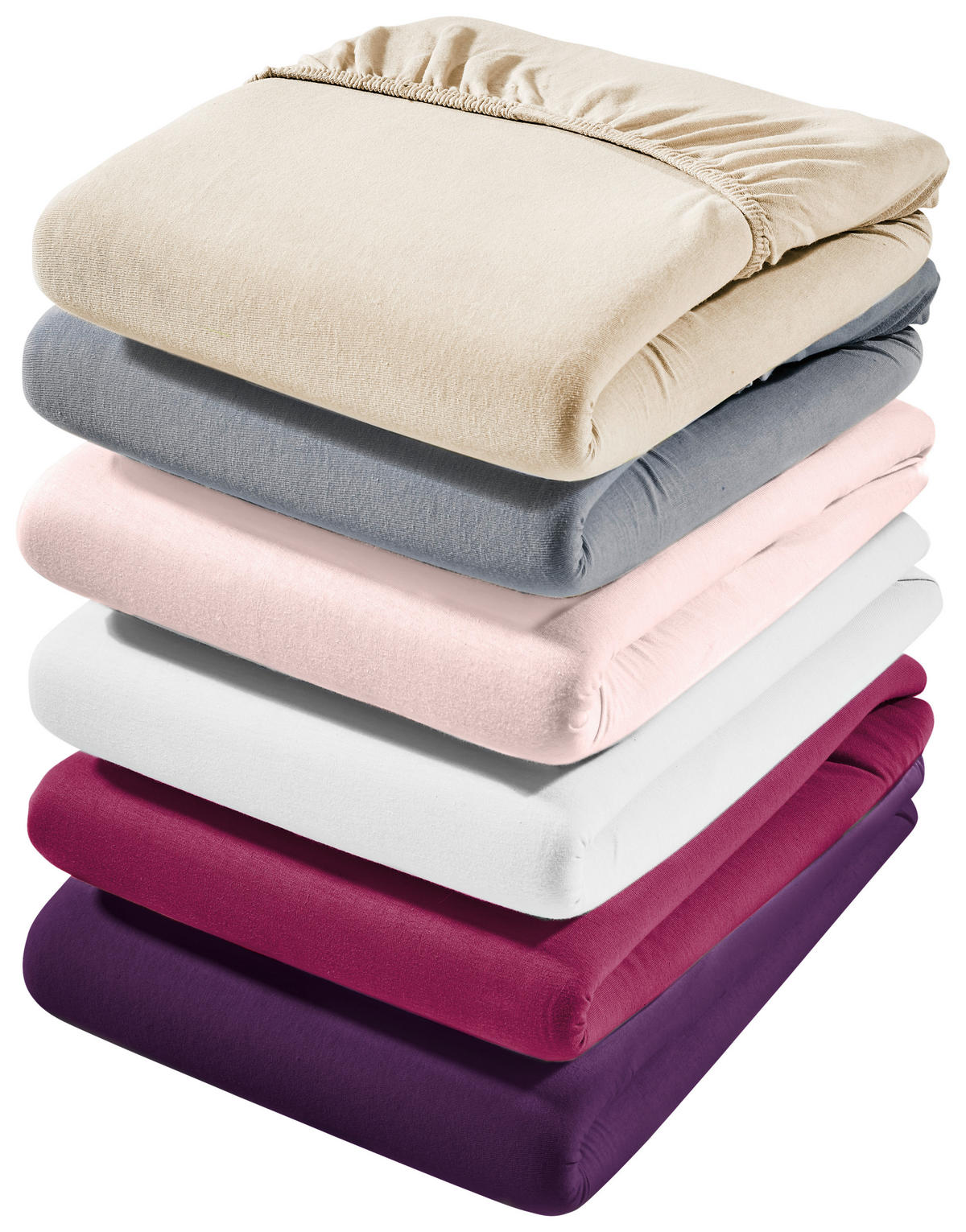 SPANNBETTTUCH FLORENZ Jersey  - Weiß, Basics, Textil (90-100/200-220cm) - Novel