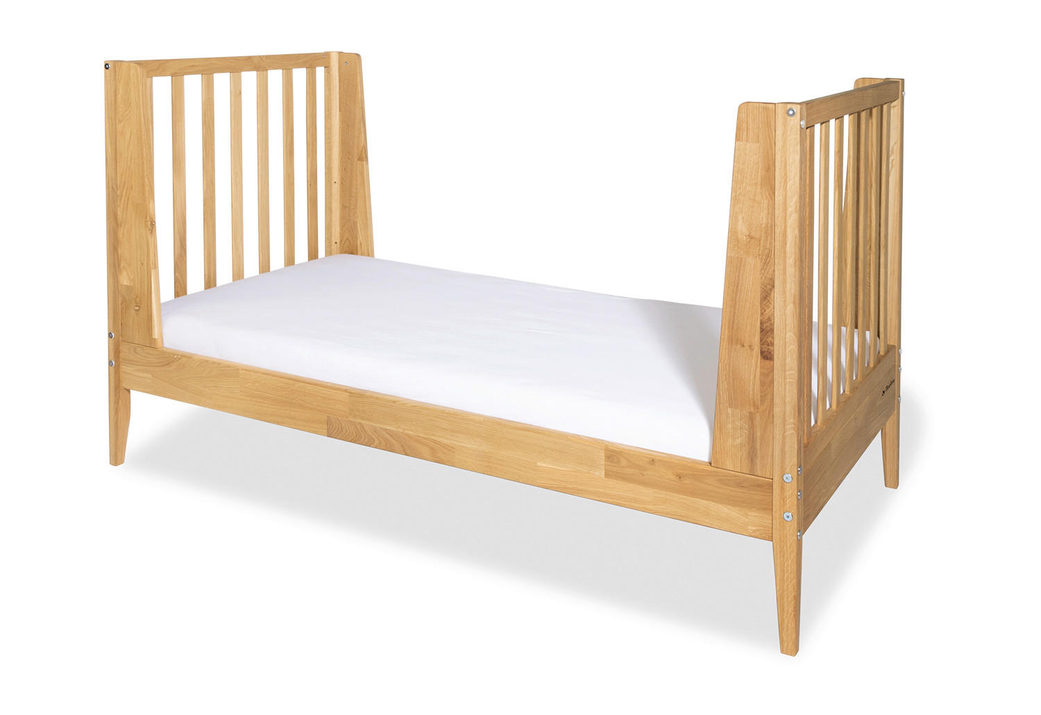 Thumbnail - Pinolino Gitterbett Alva, Natur, Holz, Eiche, 75x86x145 cm, Lattenrost inklusive, Schlupfsprossen, Babymöbel, Babybetten...