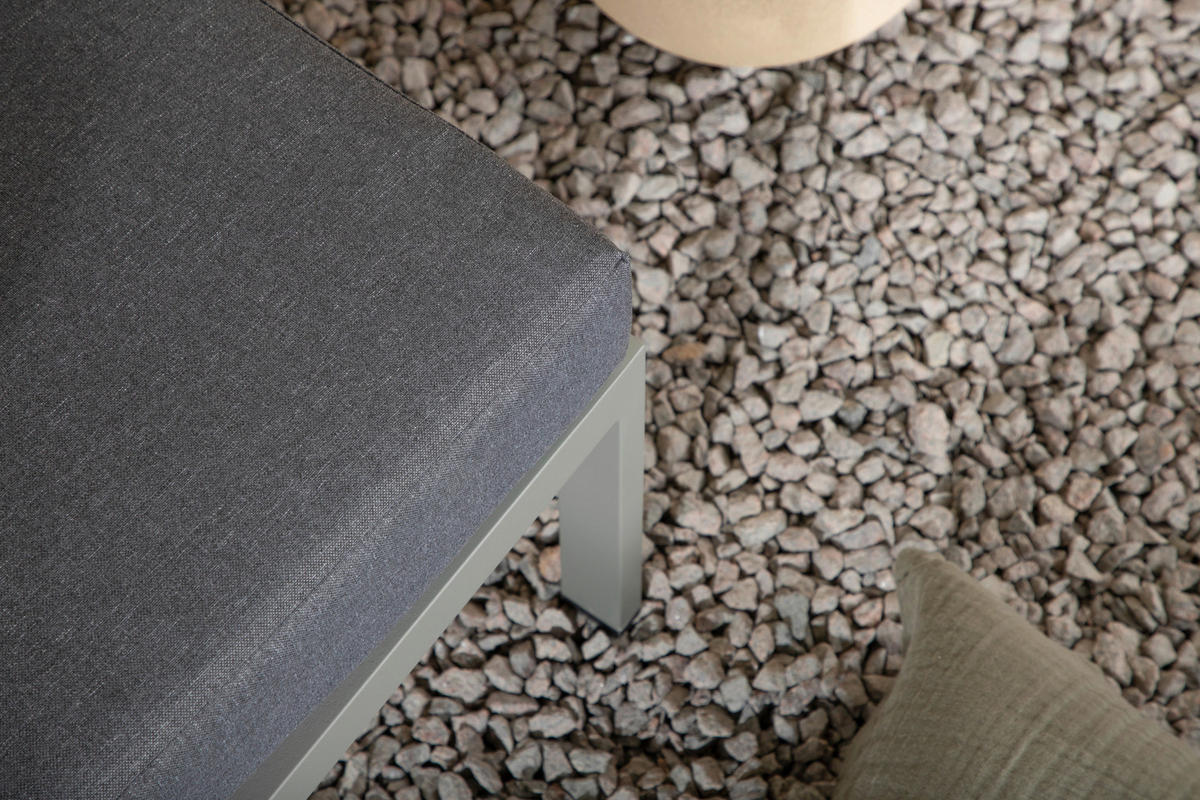 LOUNGEGRUPP HÖRNMODUL  - grå/pastellgrön, Klassisk, metall (74/65/74cm) - Gardenson