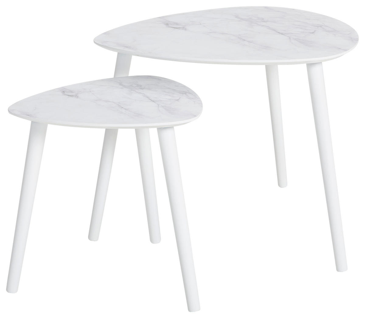 SATZTISCH Kiefer Freiform Multicolor, Weiß  - Multicolor/Weiß, MODERN, Holz (60/40/60/40/48/40cm) - PBJ