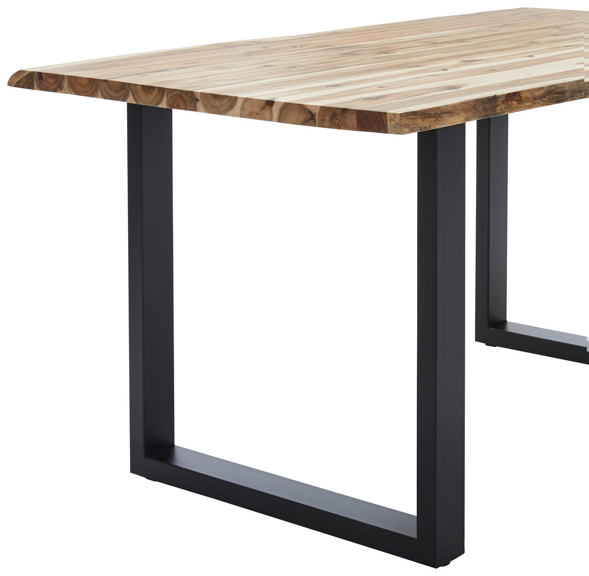 ESSTISCH in Holz, Metall 180/90/76 cm   - Schwarz/Akaziefarben, Basics, Holz/Metall (180/90/76cm) - MID.YOU