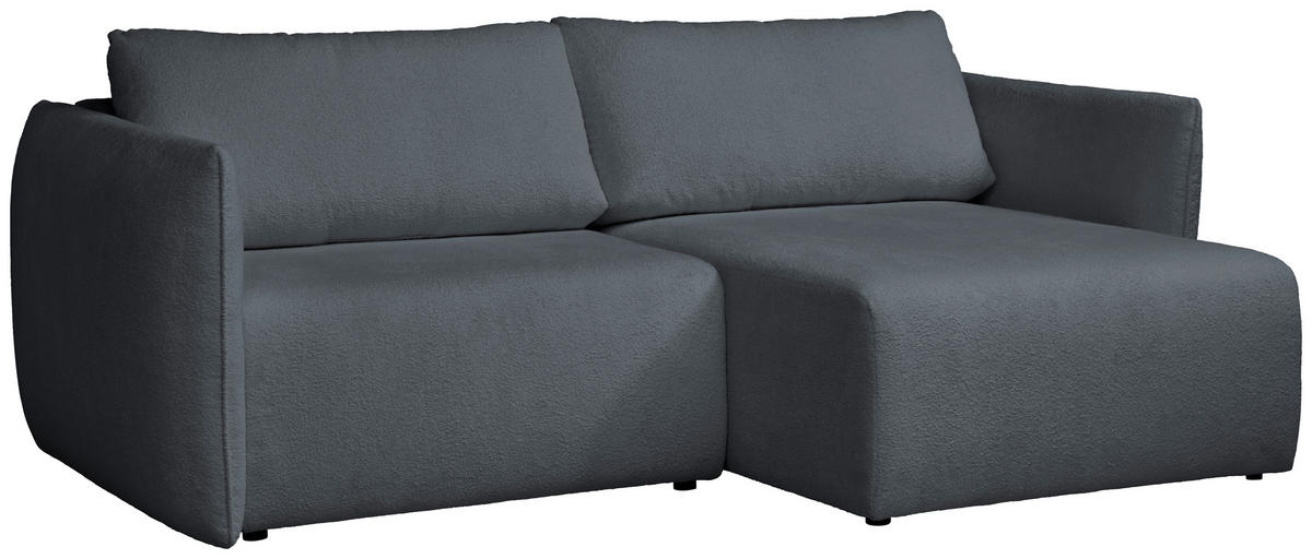 ECKSOFA Dunkelgrau Jersey  - Dunkelgrau/Schwarz, KONVENTIONELL, Kunststoff/Textil (238/148cm) - Carryhome