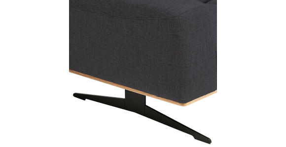3-SITZER-SOFA Struktur Dunkelblau - Schwarz/Dunkelblau, Design, Textil/Metall (205/76-97/102cm) - Novel