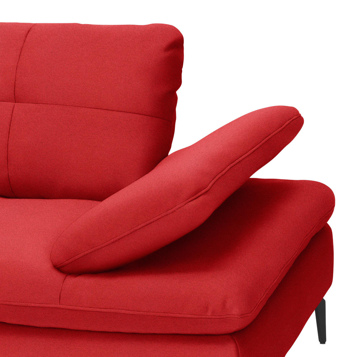 ECKSOFA in Webstoff Hellrot  179/301 cm  - Hellrot/Schwarz, Design, Textil/Metall (179/301cm) - Chilliano