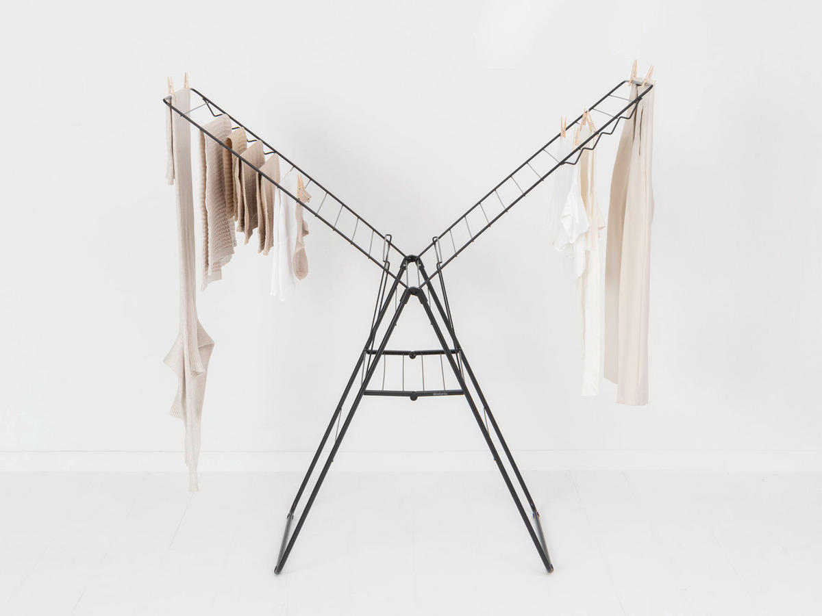 STANDTROCKNER  - Schwarz, Basics, Metall (59.2/98.4/5cm) - Brabantia