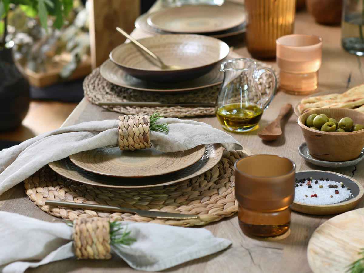 TAFELSERVICE Braun, Sandfarben Neapel Sand 16-teilig  - Sandfarben/Braun, Basics, Keramik - Creatable