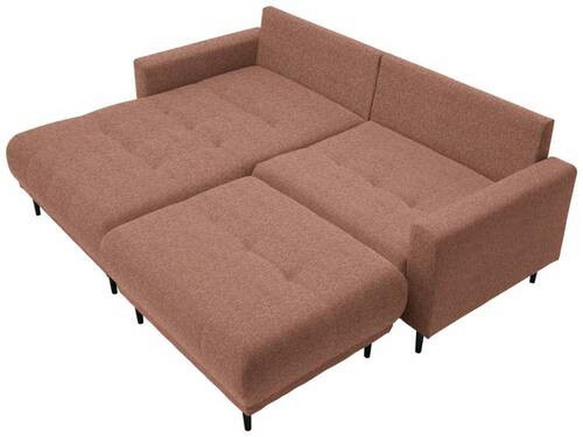 ECKSOFA in Flachgewebe Dunkelorange  160/215 cm  - Dunkelorange/Schwarz, Design, Holz/Textil (160/215cm) - Stylife