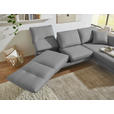 ECKSOFA  in Flachgewebe Hellgrau  255-365/175-224 cm  - Hellgrau/Schwarz, Design, Textil/Metall (255-365/175-224cm) - Dieter Knoll