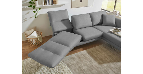 ECKSOFA  in Flachgewebe Hellgrau  255-365/175-224 cm  - Hellgrau/Schwarz, Design, Textil/Metall (255-365/175-224cm) - Dieter Knoll