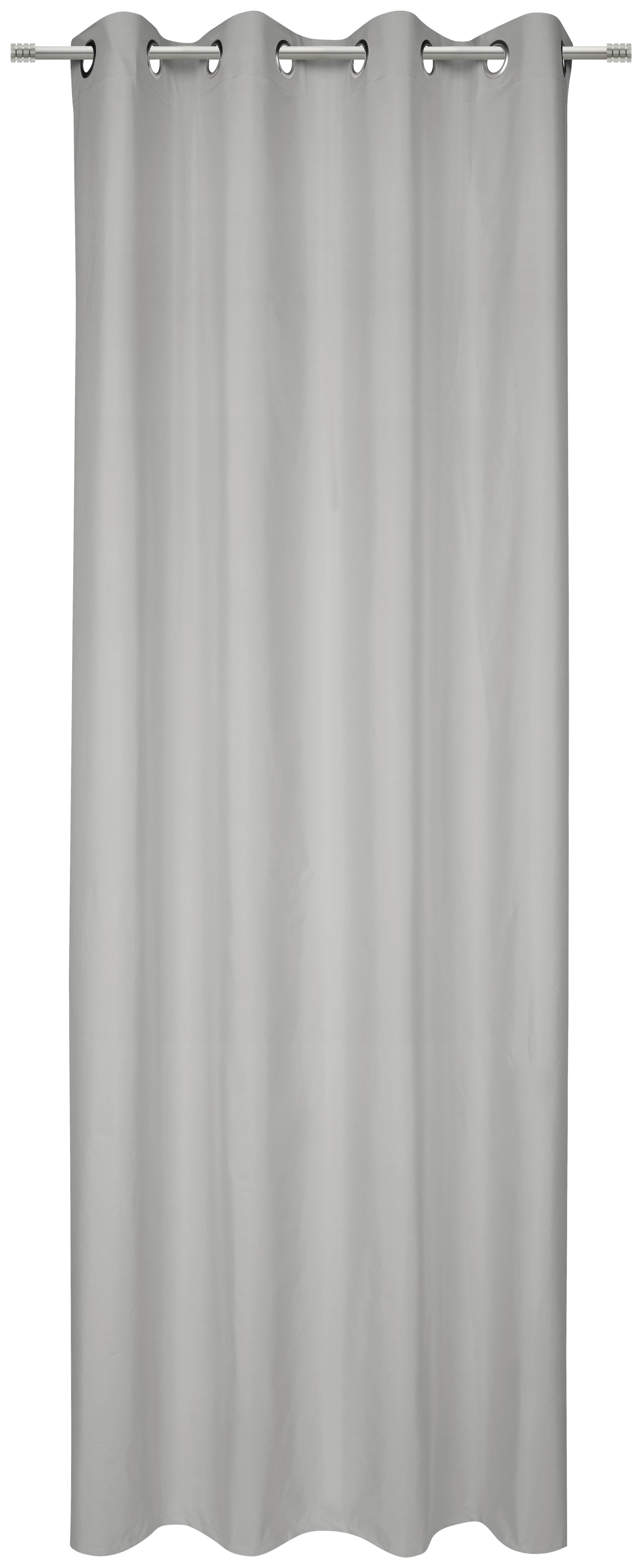 ZÁVES S OČKAMI, nepriehľadné, 140/245 cm - sivá, Basics, textil (140/245cm) - Esposa
