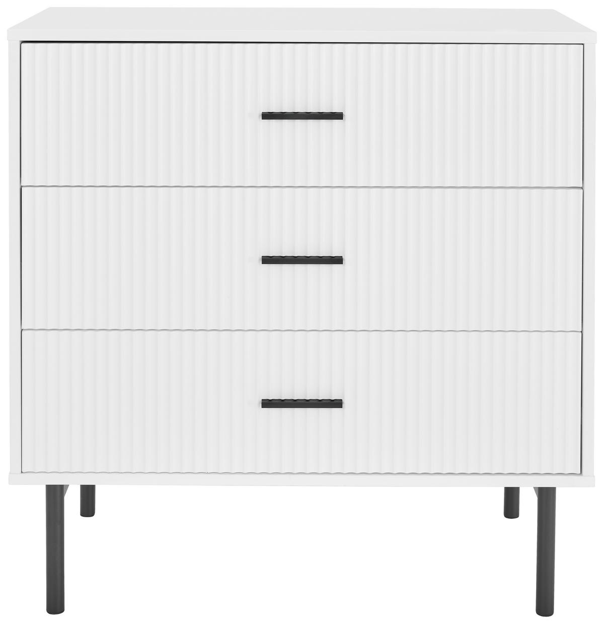 KOMODA, černá, bílá, 80/80/40 cm - bílá/černá, Design, kov/kompozitní dřevo (80/80/40cm) - MID.YOU