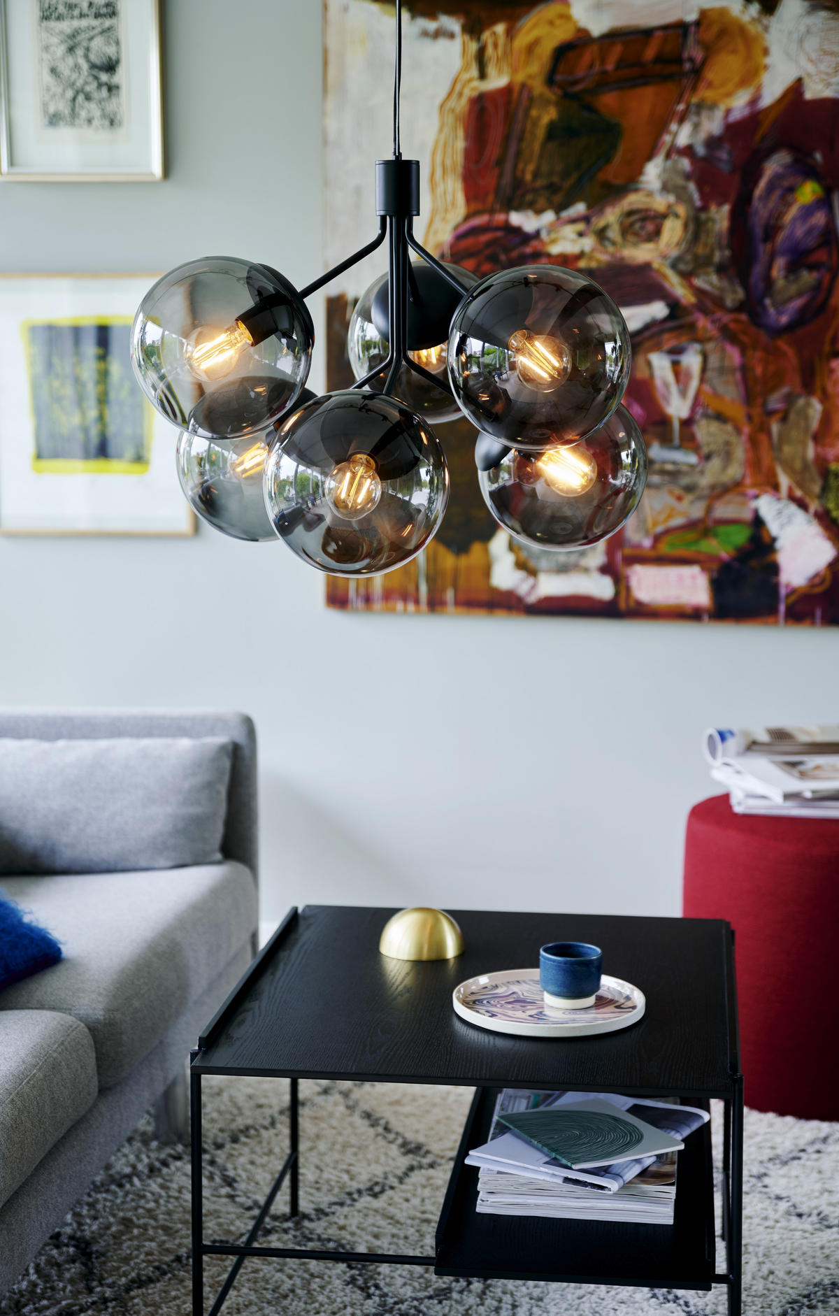 HÄNGELEUCHTE IVONA 45/62 cm   - Schwarz, KONVENTIONELL, Glas/Metall (45/62cm) - Nordlux