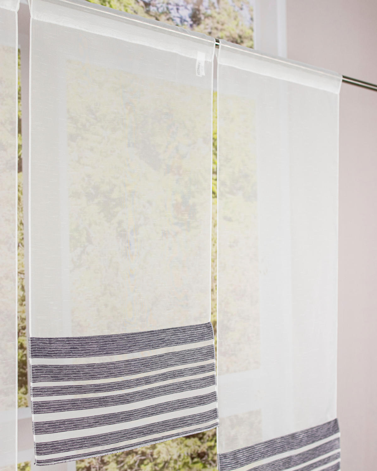 KURZGARDINENSET   90/80 cm   - Anthrazit/Weiß, Basics, Textil (90/80cm)