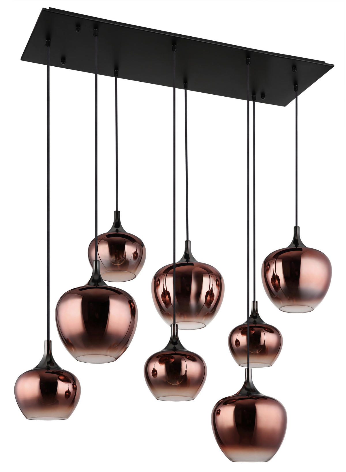 VISEČA SVETILKA     105/45/120 cm         E27 - barve kroma/črna, Design, kovina/steklo (105/45/120cm) - Globo