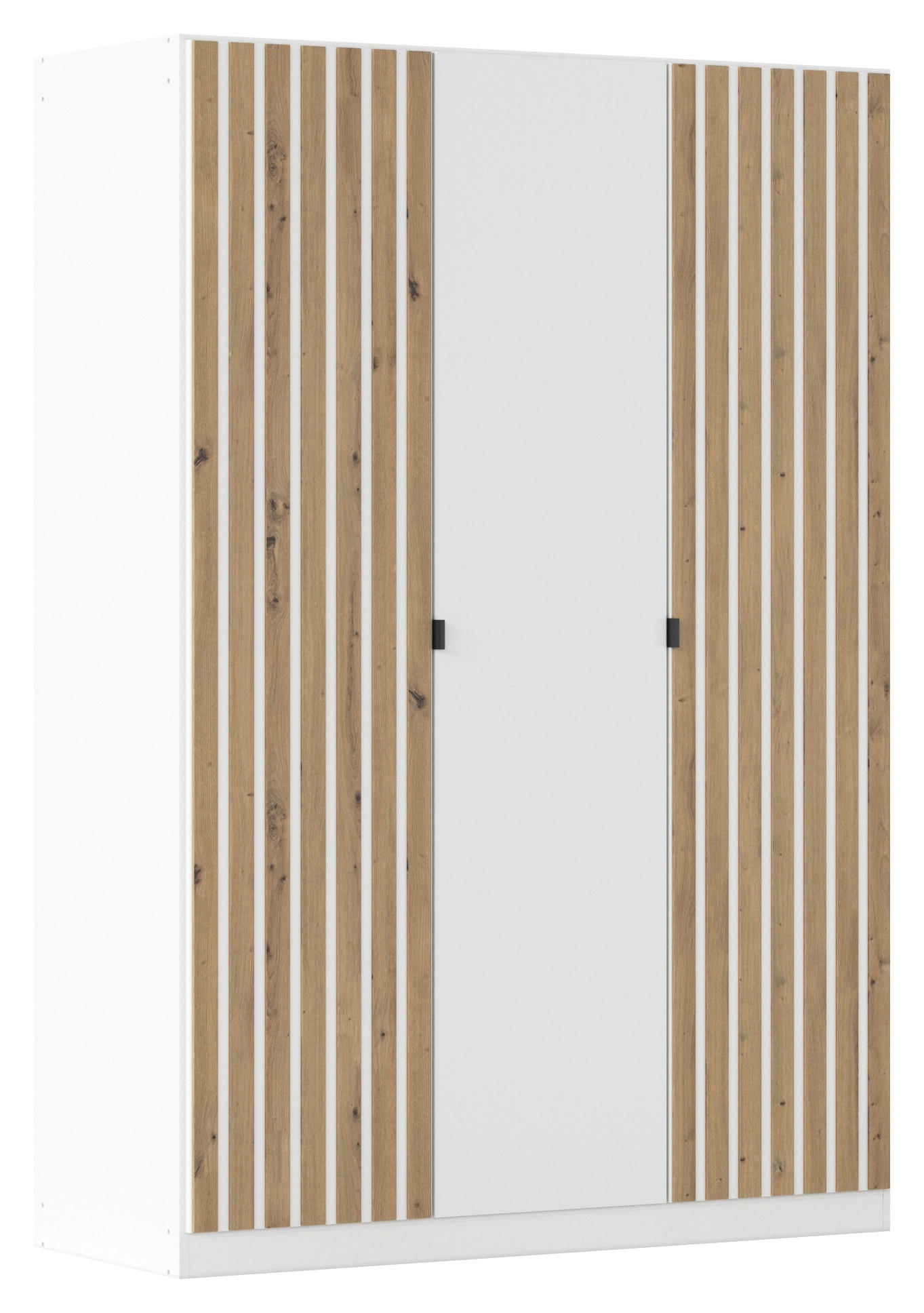 DREHTÜRENSCHRANK  in Weiß, Eiche Artisan  - Weiß/Eiche Artisan, MODERN, Holzwerkstoff/Metall (136/197/54cm) - Rauch Möbel