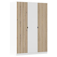 DREHTÜRENSCHRANK  in Weiß, Eiche Artisan  - Weiß/Eiche Artisan, MODERN, Holzwerkstoff/Metall (136/197/54cm) - Rauch Möbel