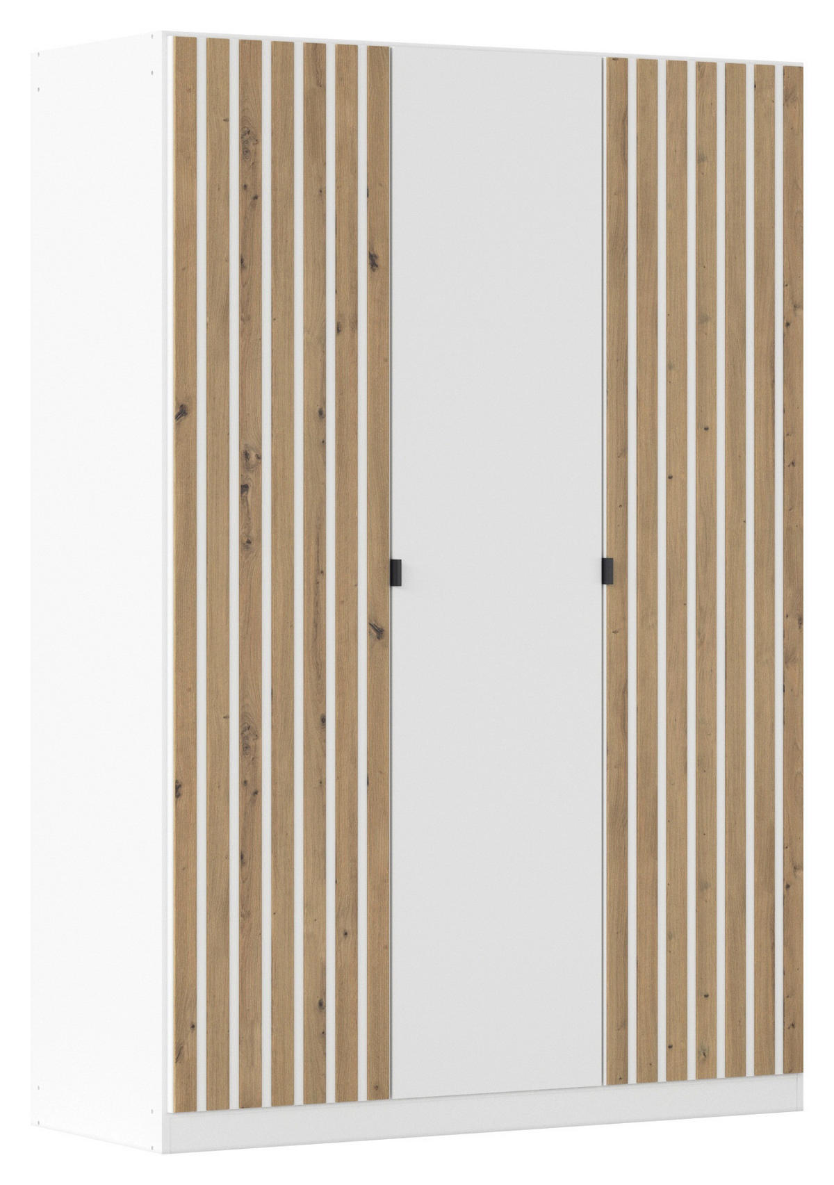 DREHTÜRENSCHRANK  in Weiß, Eiche Artisan  - Weiß/Eiche Artisan, MODERN, Holzwerkstoff/Metall (136/197/54cm) - Rauch Möbel