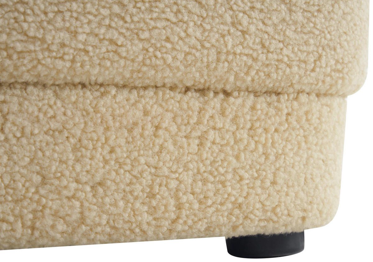 DESIGNSESSEL Bouclé Beige    - Beige/Schwarz, Trend, Kunststoff/Textil (65/69/70cm) - Xora
