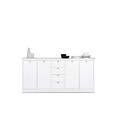 SIDEBOARD  200/90/40 cm 4 Schublade(n)  - Silberfarben/Weiß, LIFESTYLE, Holzwerkstoff/Metall (200/90/40cm) - Carryhome
