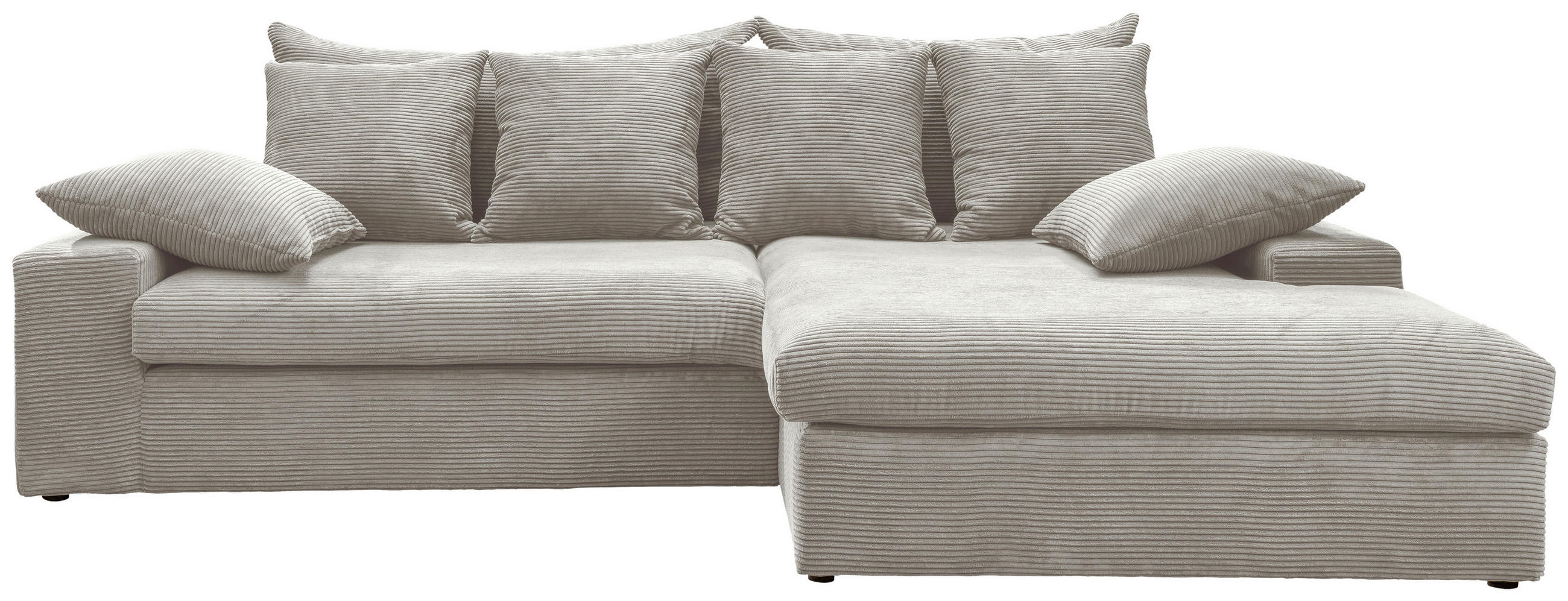 ECKSOFA in Cord Silberfarben  - Silberfarben/Schwarz, Modern, Kunststoff/Textil (278/200cm) - Livetastic