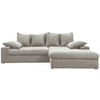 ECKSOFA in Cord Silberfarben  - Silberfarben/Schwarz, Modern, Kunststoff/Textil (278/200cm) - Livetastic