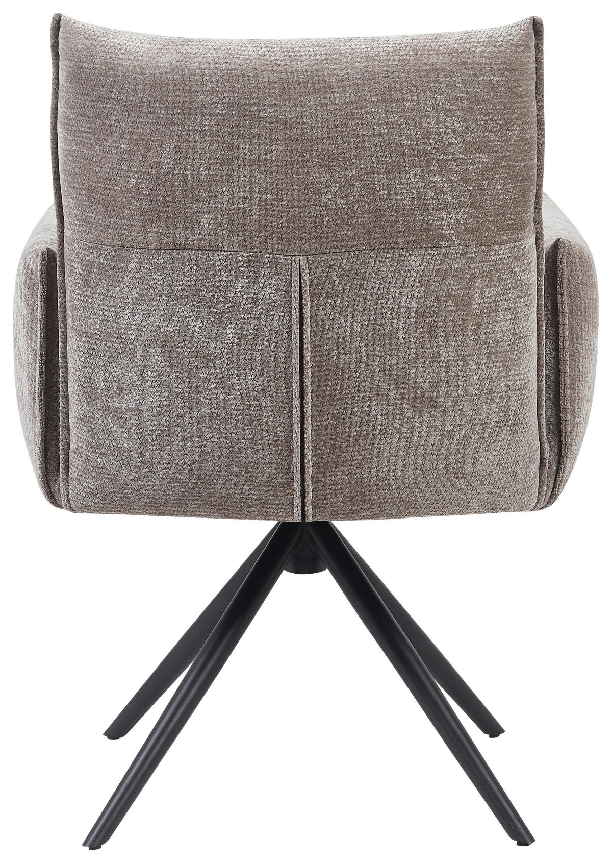 ARMLEHNSTUHL  Sitzfläche 360° drehbar, automatische Rückholfunktion Leinenoptik  - Taupe/Schwarz, Design, Textil/Metall (67/86/62cm) - Stylife