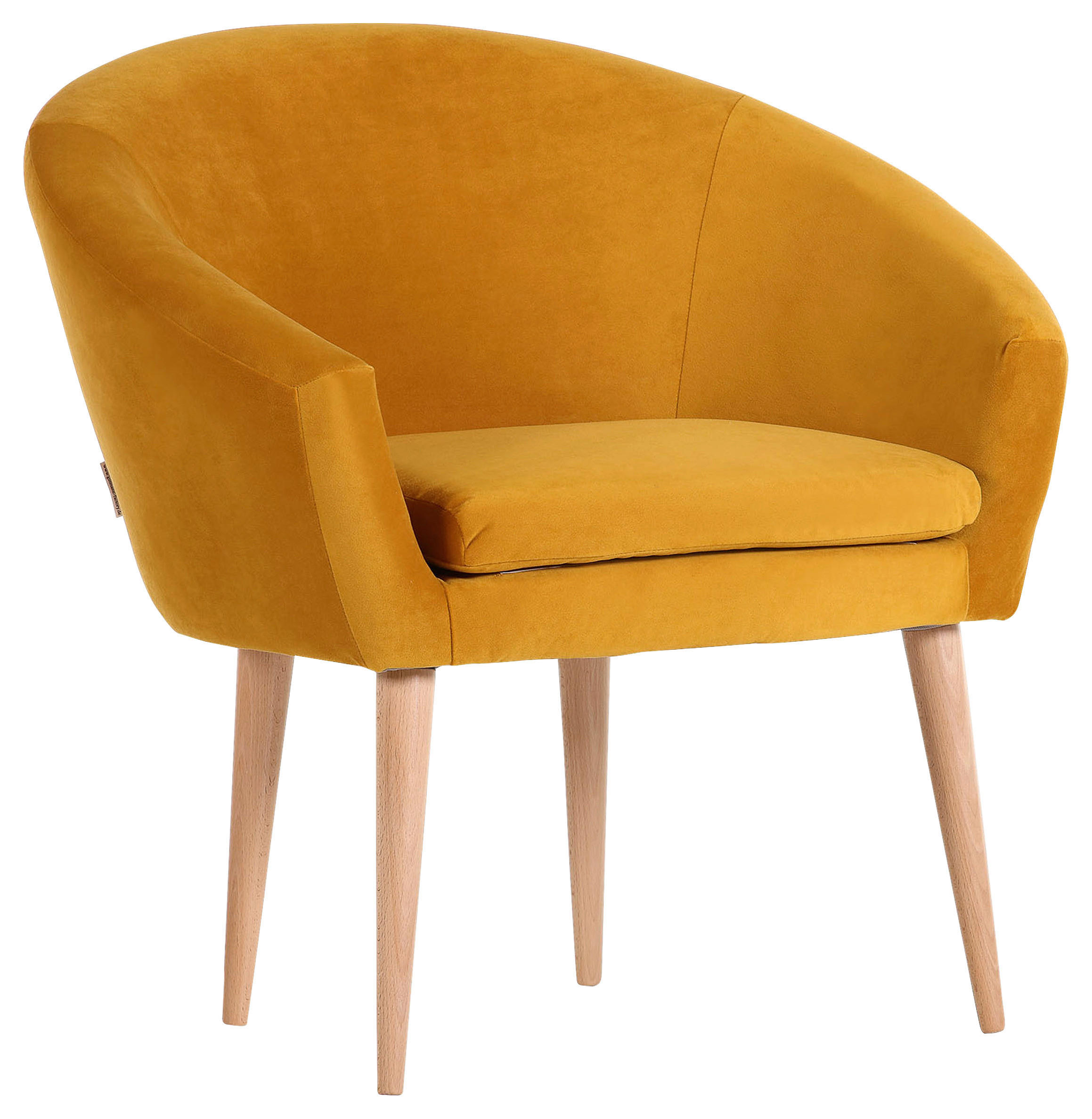 SESSEL in Flachgewebe Gelb  - Gelb/Naturfarben, Design, Holz/Textil (73/73/66cm) - Carryhome