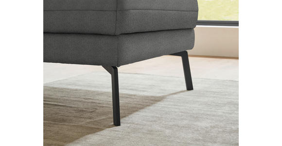 ECKSOFA  in Flachgewebe Dunkelgrau  255-365/175-224 cm  - Dunkelgrau/Schwarz, Design, Textil/Metall (255-365/175-224cm) - Dieter Knoll