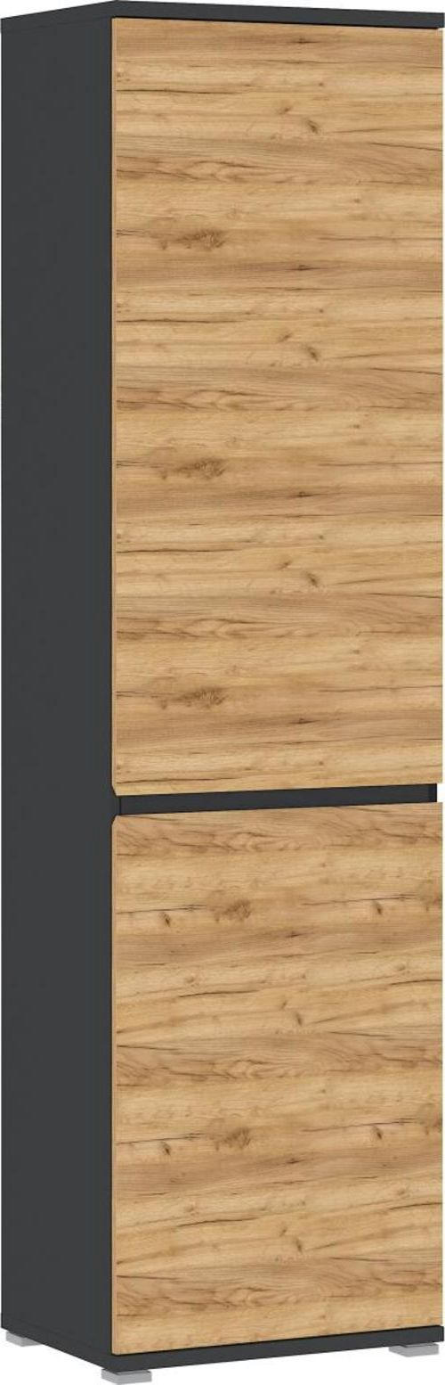 XXXLutz Garderobenschrank Anthrazit, Eiche 54x200x40 cm