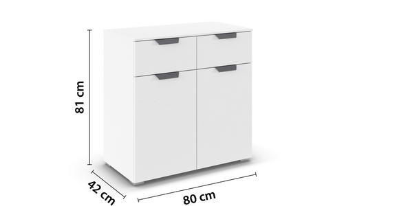 KOMMODE in 80/81/42 cm - Dunkelgrau/Weiß, Design, Holzwerkstoff/Metall (80/81/42cm) - Carryhome