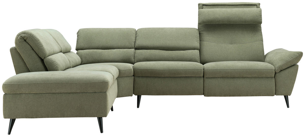 Freisteller von Livetastic ECKSOFA Grün Leinenoptik.