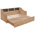 AUSZIEHBETT 90-180/200 cm  in Dunkelgrau, Eiche Artisan  - Dunkelgrau/Buchefarben, KONVENTIONELL, Holzwerkstoff (90-180/200cm) - Carryhome