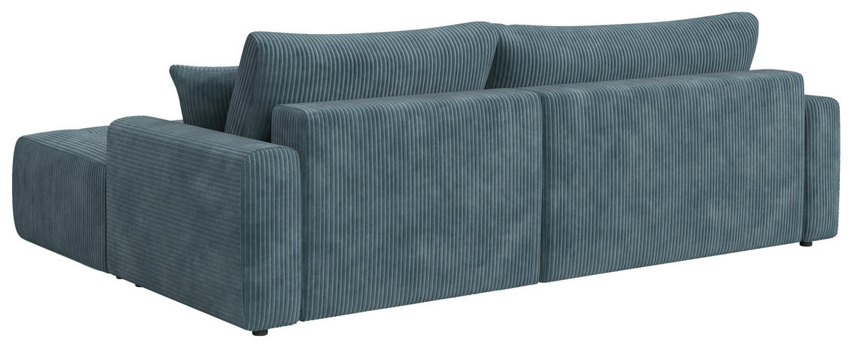 ECKSOFA Petrol Webstoff  - Petrol/Schwarz, KONVENTIONELL, Kunststoff/Textil (270/192cm) - Carryhome