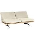 SCHLAFSOFA Palermo in Echtleder Naturfarben  - Beige/Schwarz, Design, Leder/Holz (204/92/90cm) - Dieter Knoll