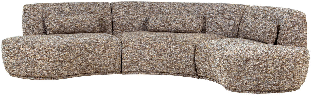 BIGSOFA Batavier in Webstoff Hellbraun  - Hellbraun/Schwarz, Design, Kunststoff/Textil (320/74/174cm) - Livetastic