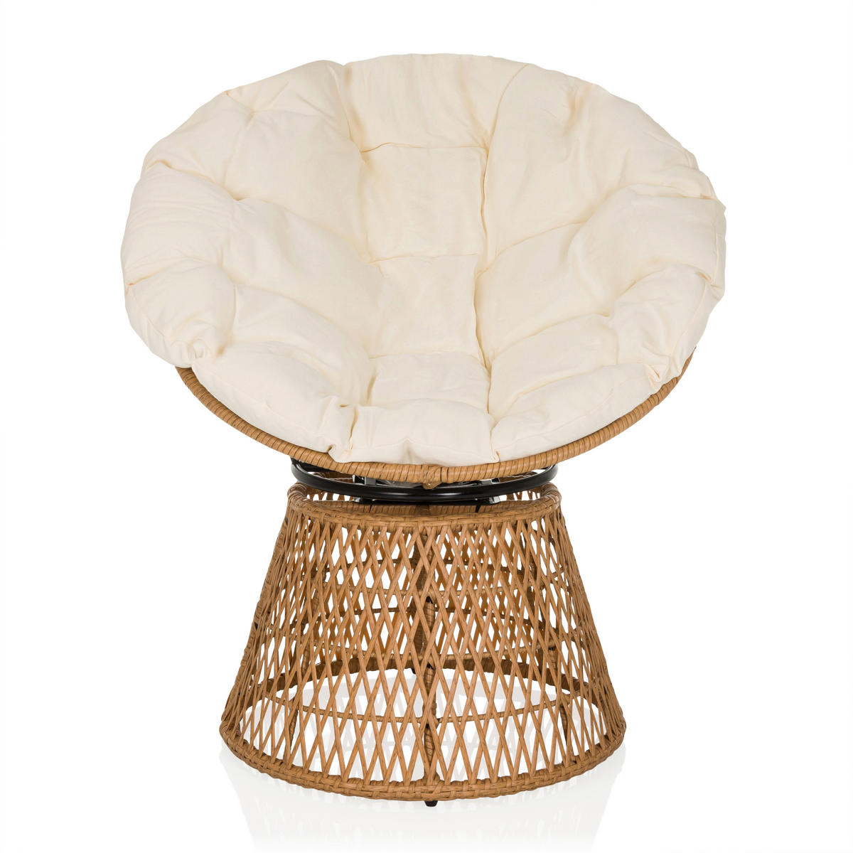 GARTENSESSEL Rattan Eisen Beige  - Beige, MODERN, Holz/Metall (78/92/73cm) - MID.YOU