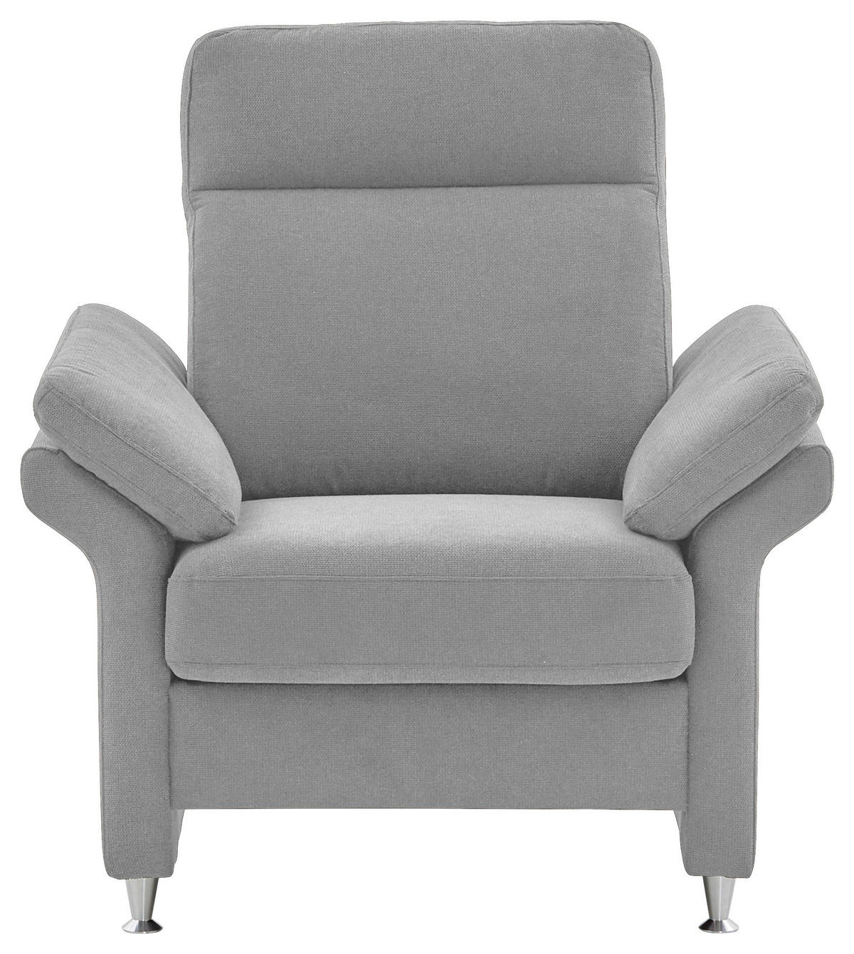 FERNSEHSESSEL  mit Relaxfunktion Flachgewebe Hellgrau  - Hellgrau/Alufarben, MODERN, Textil/Metall (96/103/89cm) - Pure Home Comfort