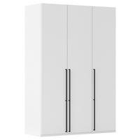 DREHTÜRENSCHRANK 151/235/61 cm,  in Weiß, 3-türig  - Schwarz/Weiß, Basics, Holzwerkstoff/Metall (151/235/61cm) - Novel
