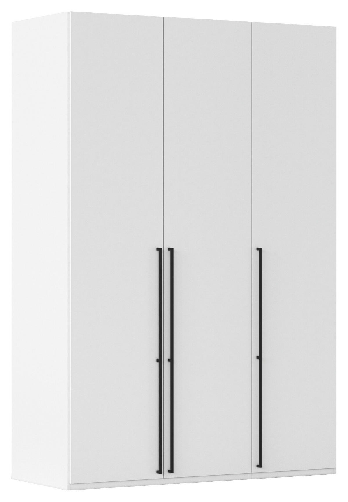 DREHTÜRENSCHRANK 151/235/61 cm,  in Weiß, 3-türig  - Schwarz/Weiß, Basics, Holzwerkstoff/Metall (151/235/61cm) - Novel