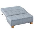 SCHLAFSOFA  in Hellblau  - Naturfarben/Hellblau, Design, Holz/Textil (125/92/102cm) - Novel