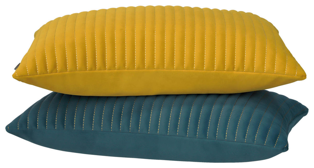 KISSENHÜLLE JustB! Clou 38/58 cm  - Currygelb/Gelb, Design, Textil (38/58cm) - Musterring