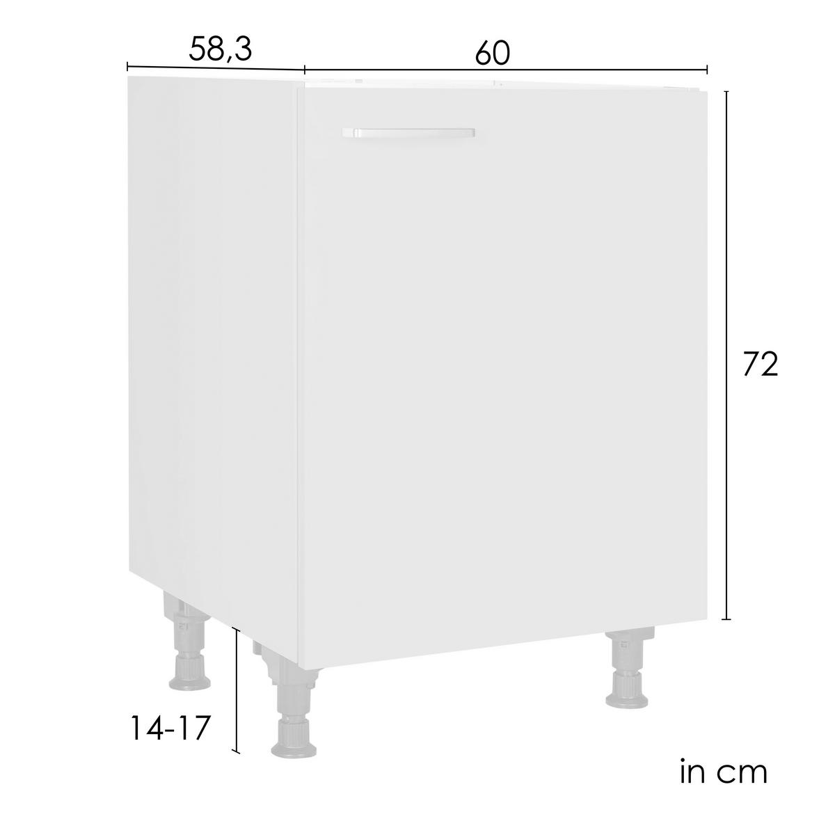 SPÜLENUNTERSCHRANK 60/87/56 cm  in Weiß  - Edelstahlfarben/Weiß, MODERN, Holzwerkstoff/Metall (60/87/56cm) - Nobilia
