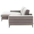 ECKSOFA in Velours Sandfarben  177/253 cm  - Sandfarben/Schwarz, Design, Textil/Metall (177/253cm) - Dieter Knoll