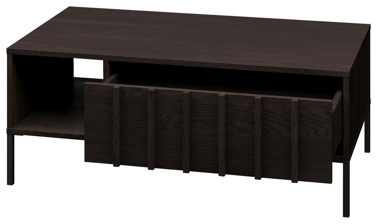 COUCHTISCH in Holz  - Wengefarben/Schwarz, Design, Holz/Metall (100/55/40cm) - MID.YOU