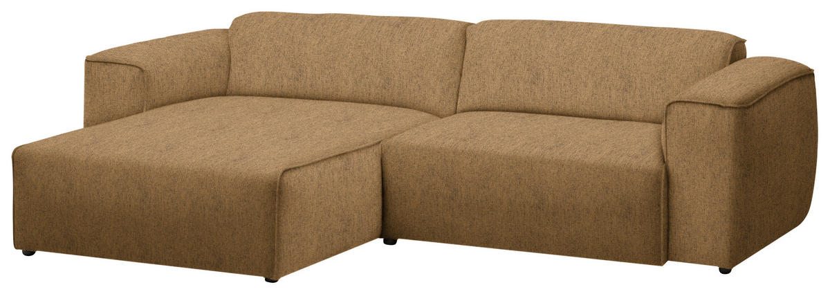 ECKSOFA in Webstoff Senfgelb  171/265 cm  - Senfgelb/Schwarz, Design, Kunststoff/Textil (171/265cm) - home24